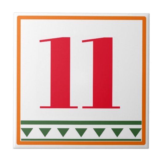 赤いイタリアン文字と数字、数字の編集セラミ タイル (正面)