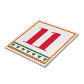 赤いイタリアン文字と数字、数字の編集セラミ タイル (側面)