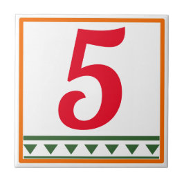 赤いイタリアン文字と数字、数字の編集 タイル