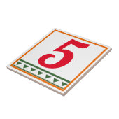 赤いイタリアン文字と数字、数字の編集 タイル (側面)