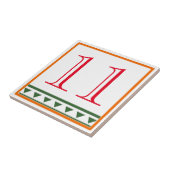 赤いイタリアン文字と数字、数字の編集 タイル (側面)