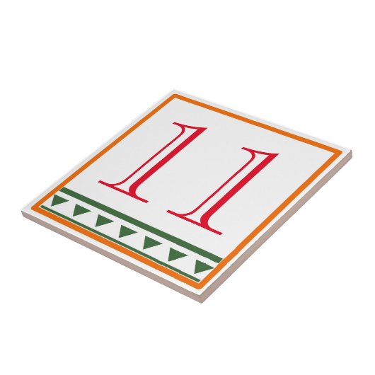 赤いイタリアン文字と数字、数字の編集 タイル (側面)