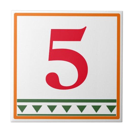 赤いイタリアン文字と数字、数字の編集 タイル (正面)