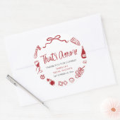 赤いイタリアン　That's Amore ピザパスタ　ブライズシャワー ラウンドシール (封筒)