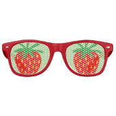 赤いイチゴおもしろいパーティーサングラス レトロサングラス (正面)