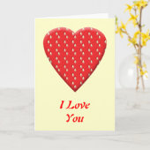 赤いイチゴのハート。 カード (黄色い花)