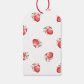 赤いイチゴのフルーツ ファーストバースデー サンクス ギフトタグ (裏面)