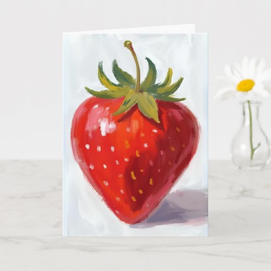赤いイチゴの果実の水彩画 カード (小さな植物)