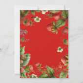 赤いイチゴの1歳誕生日 ベリー ファースト 誕生日招待状 招待状 (裏面)