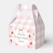 赤いイチゴピンクの格子模様 サンキュー ベリーマッチ フェイバーボックス (正面サイド)