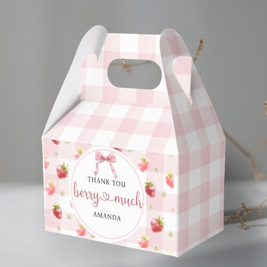 赤いイチゴピンクの格子模様 サンキュー ベリーマッチ フェイバーボックス