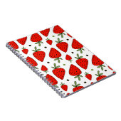 赤いイチゴ漫画のシームレスなパターン ノートブック (右側)