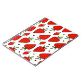 赤いイチゴ漫画のシームレスなパターン ノートブック (左側)