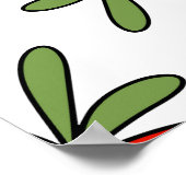 赤いイチゴ漫画のシームレスなパターン ポスター (角)