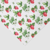 赤いイチゴ、白い花2 薄葉紙 (詳細)