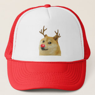 赤いイヌのクリスマス Meme カード Doge Dogright Doggo キャップ