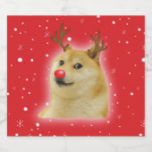 赤いイヌのクリスマス Meme カード Doge Dogright Doggo ビールラベル (シングルラベル)