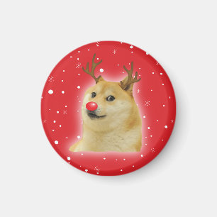 赤いイヌのクリスマス Meme カード Doge Dogright Doggo マグネット