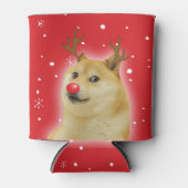 赤いイヌのクリスマス Meme カード Doge Dogright Doggo 缶クーラー (正面)