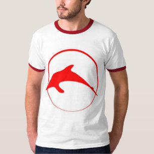 赤いイルカアイコン Tシャツ