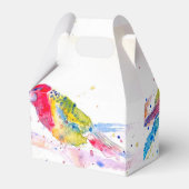 赤いインコのウェディングケーキ ファヴォリーボックス ロゼラ鳥 フェイバーボックス (裏面サイド)