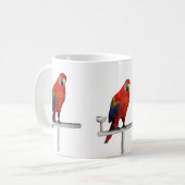 赤いインコ スカーレットマカオ コーヒーマグカップ (正面左)
