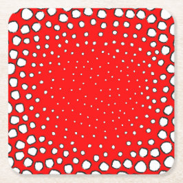 赤いインスパイアキジの鳥の羽で スクエアペーパーコースター