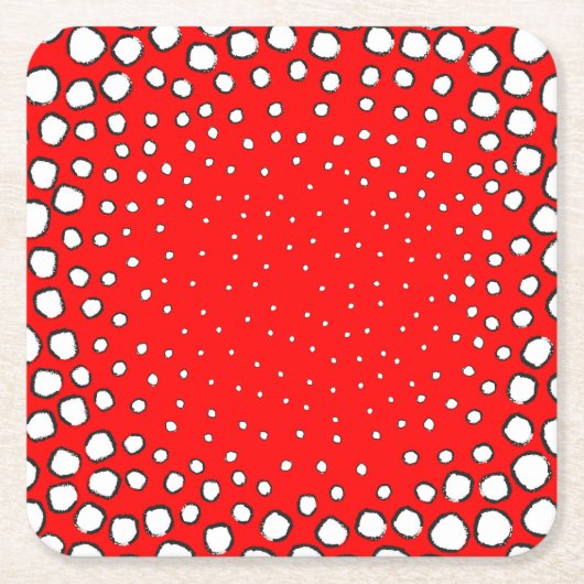 赤いインスパイアキジの鳥の羽で スクエアペーパーコースター (正面)