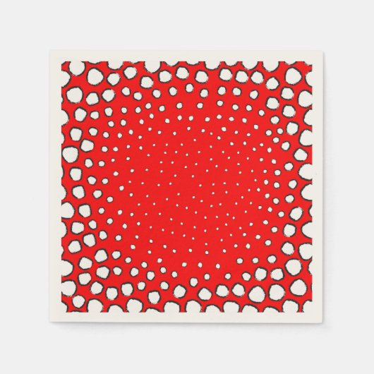 赤いインスパイアキジの鳥の羽で スタンダードカクテルナプキン (正面)