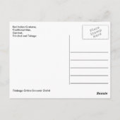 赤いインディアンの衣装伝統的、Mas、カーニバル ポストカード (裏面)