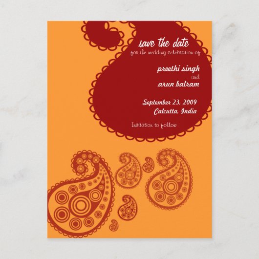 赤いインディアン日付の保存 案内ポストカード (正面)