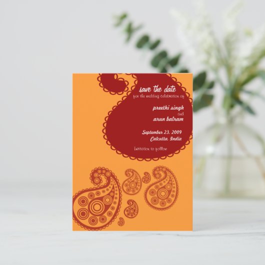 赤いインディアン日付の保存 案内ポストカード (スタンド正面)