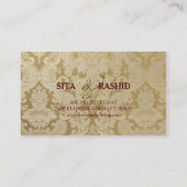 赤いインディアン結婚ズ – レジストリカード/名刺 エンクロージャーカード (裏面)