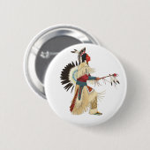 赤いインディアン 缶バッジ (正面&裏面)