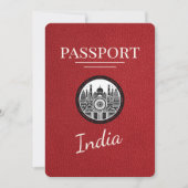 赤いインドのパスポート日付を保存 セーブザデート (正面)