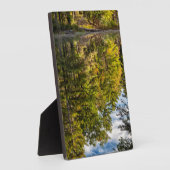 赤いイーグル池の反射 |白い山 フォトプラーク (側面)