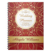 赤いウェディングプランナーのノートの金渦巻 ノートブック (正面)