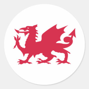 赤いウェールズのドラゴン ラウンドシール