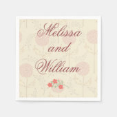 赤いウエディングの花 スタンダードカクテルナプキン (正面)