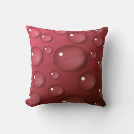赤いウォータードロップパターン クッション