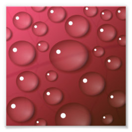 赤いウォータードロップパターン フォトプリント           