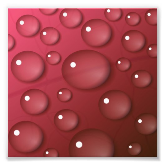 赤いウォータードロップパターン フォトプリント            (正面)