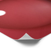 赤いウォータードロップパターン ポスター (角)