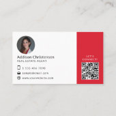 赤いエステ実在ートロゴ写真QRコード名刺 名刺 (裏面)