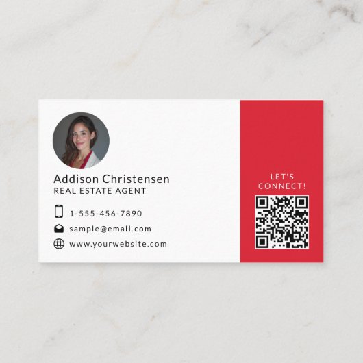 赤いエステ実在ートロゴ写真QRコード名刺 名刺 (裏面)