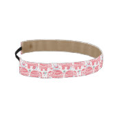 赤いエスニック象のパターン アスレチックヘッドバンド (左)