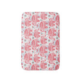 赤いエスニック象のパターン バスマット (正面縦)