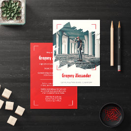 赤いエディ抽象芸術ブラシストローク写真卒業 招待状