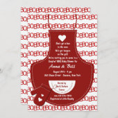 赤いエプロン BBQ ベビーシャワーのご招待 招待状 (正面/裏面)