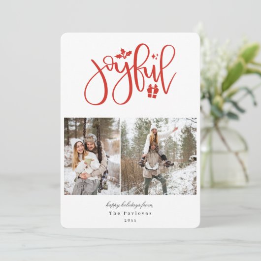 赤いエレガントうれしそうな写真 シーズンカード (スタンド正面)